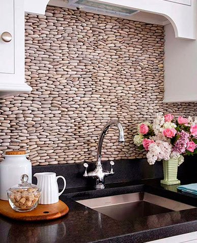 Dedeco - Panel de cocina con diseño de piedra V2, salpicadero para